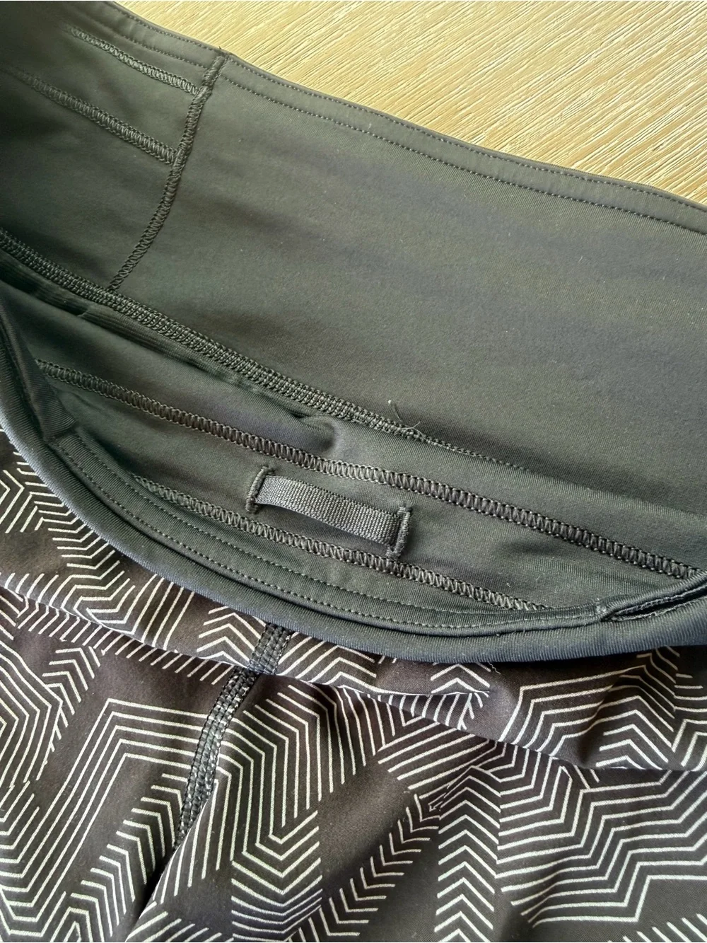 lululemon athletica Speed Up Shorts Black & White Geometric Print Size 8
